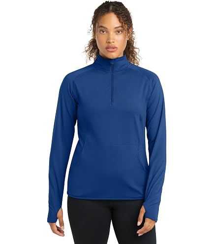 SPORT-TEK Women's PosiCharge Tri-Blend Wicking Quarter Zip